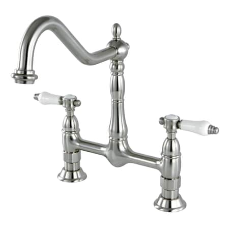 Kingston Brass KS1178BPL Bel-Air Bridge Kitchen Faucet, Brushed Nickel KS1178BPL